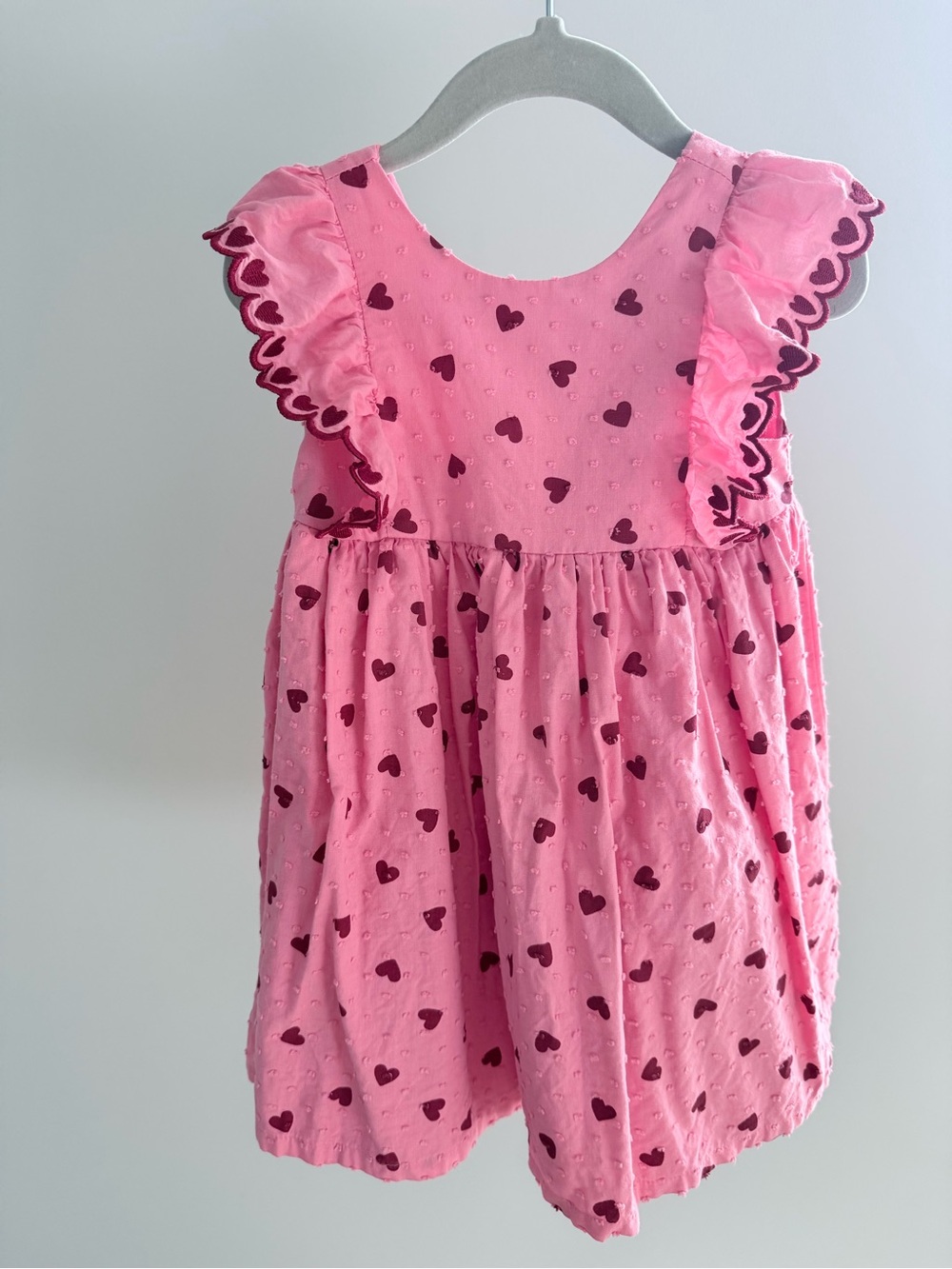 Isaac Mizrahi Pink Dress with Burgundy Heart Print